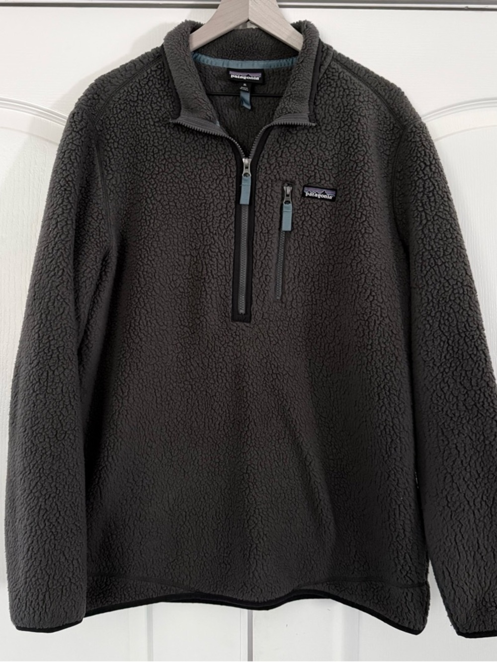 Patagonia Gray retro pile fleece Quarter-Zip Pullover